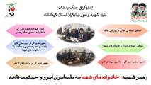 اینفوگرافی عملکرد بنیاد شهید و امور ایثارگران استان کرمانشاه در جنگ رمضان